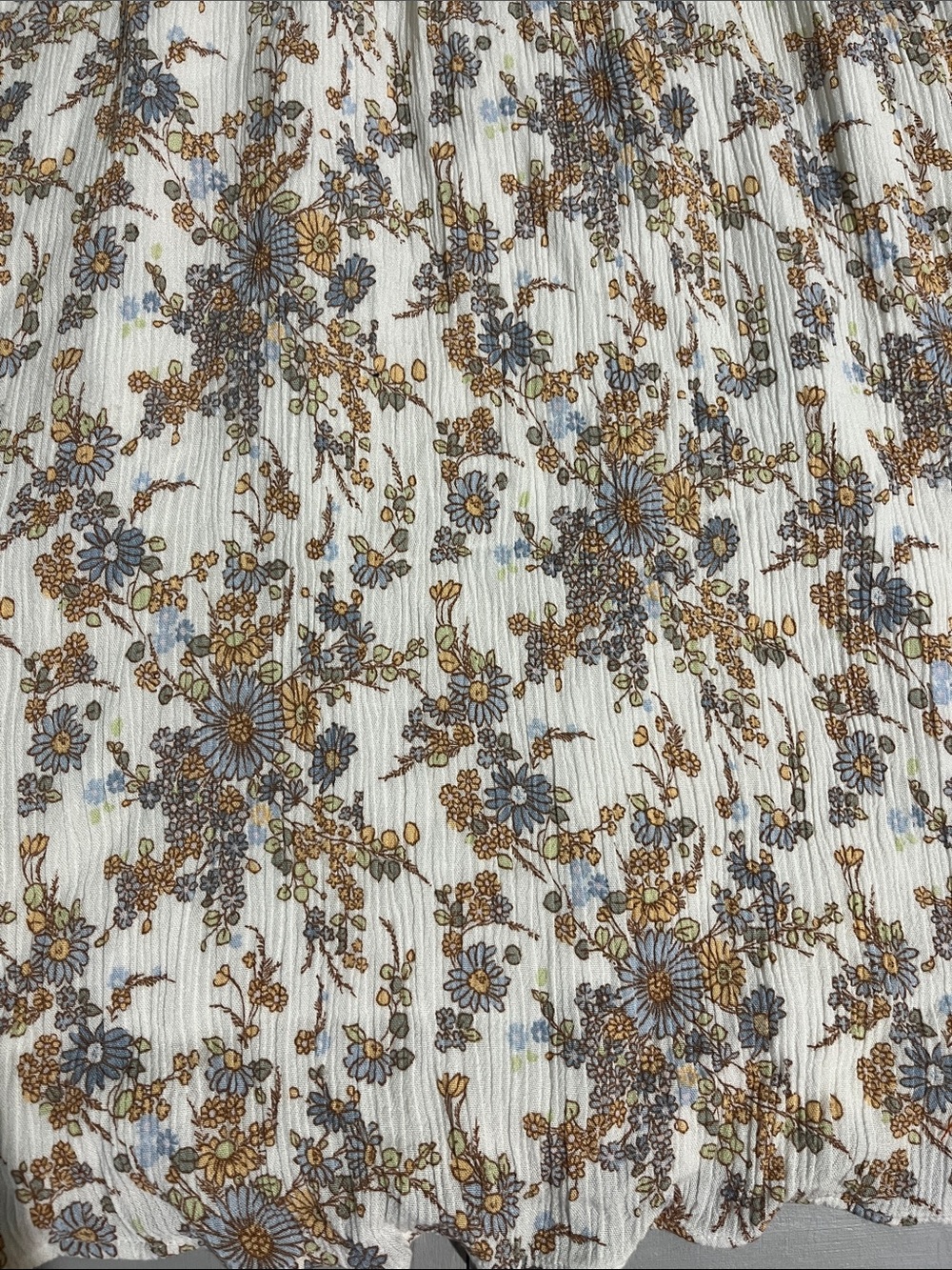 Abercrombie & Fitch Floral Midi Skirt in White, Mustard, and Dusty Blue - Picture 7 of 16